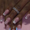 24pcs Medium Square False Nails White French Tip Stick on Nails Glitter Heart Press on Nails Fake Nails Removable Glue-on Acrylic Full Cover Nails Women Girls Nail Art Accessories