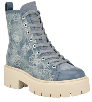GUESS Stivali da combattimento Shutter da donna, Logo Denim Blu, 38 EU