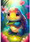 AIRDEA 5D Cartoon Süße Schildkröte Diamond Painting, Diamant Painting Erwachsene Set, Full Drill Bilder Diamant Malerei Poster Kreuzstich Kits 30x40cm