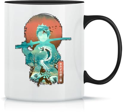 Moonai Demon Slayer Adventure Anime Tanjiro Kamado Awesome Art Tasse à Thé à Café En Céramique Classique Blanc Noir Rose Magie 330ml
