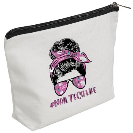 WZJHCL Nail Tech Makeup Pouch Bag Nail Artist Cosmetic Kit Bag Manicurist Storage Pouch Bag Nail Technician Appreciation Gift, Nail Tech Life, Fashion