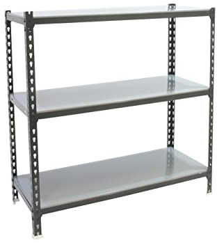 PROREGAL Schwerlastregal SMALL Metal Shark | HxBxT 100x100x40cm | Fachlast 180kg | Anthrazit-Verzinkt | Regal Standregal Werkstattregal Lagerregal Kellerregal
