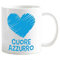 Tazza Mug del tifoso Gadget compatibile Stampa Cuore dei colori della tua squadra preferita Internazionale (Cuore Azzurro)