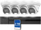 HiLook Home Security Camera System 4-ch 3k DVR 1U H.265 with Hard Drive and CCTV 4x 3K Full Color in Night, Audio Fixed Turret Camera, Motion Detection, IP66 (2 TB)