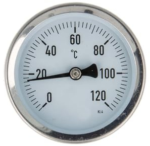 tecuro Bi-Metall Ø 63 mm Anlegethermometer 0-120°C Metallausführung mit Klemmfeder