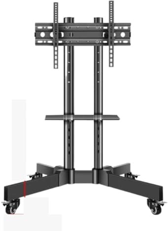 Universal TV Stand, Adjustable Floor TV Stand For 32-65 TVs, Max VESA 400x600mm, Mobile Rolling TV Cart With Wheels Holds Up To 132lbs TV Base Stand