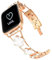 38/40/41mm Rose Gold/White Smartwatch Band For Women Apple Watch Series 9/8/7/6/5/4/SE, Diamond Classy Four-Leaf Lucky Watch Bracelet Straps for Iwatch 9/8/7