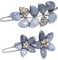 AOZUO 2 Stück ausgefallene Haarspangen für Damen, Vintage Strass französische Haarspange blaue Kristalle kleine Blumen Haarspangen dekorative Haarspangen für Hochzeit Verlobung Abschlussball Valentins