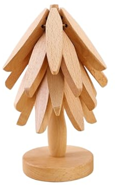 Wood Tree Shaped Table Mat Wooden Trivets Decorative Anti Scald Heat Resistant Table Mat Coaster Wood Placemats Pot Tree Fashion Decor