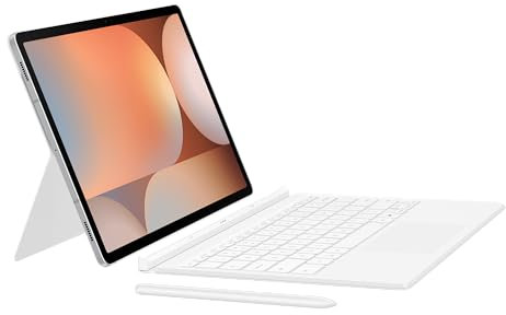 Samsung Galaxy Tab S10+/Ultra y S9/S9 FE Series Book Cover Keyboard con tecla AI (blanco, S10+/S9+/S9 FE+ (DX825))