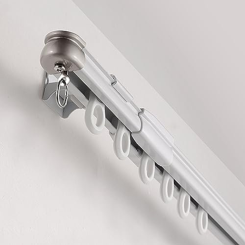 Sistema Di Binari Per Tende Da Esterno Regolabili, Asta Telescopica In Alluminio E Metallo Per Soggiorno/Doccia/Camper, Set Di Binari Per Tende Da Doccia, Carico 50 Kg, Bia,1.75m-3.3m/5.7ft-10.8ft