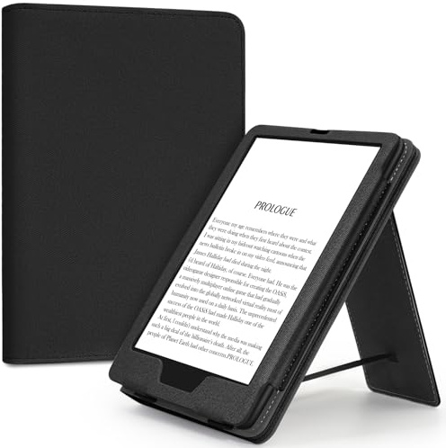 Custodia sottile per Kindle Paperwhite con cinturino da polso (6,8, Kindle Paperwhite 11a generazione/Signature Edition, 2021), custodia con supporto e slot per schede, custodia in tessuto di alta