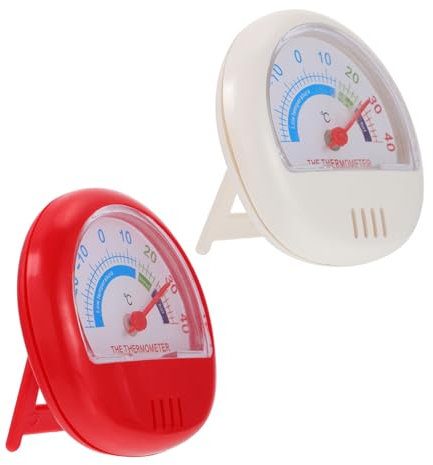 Alipis 2 Pcs Plastic Refrigerator Temperature Gauge Thermometer Dual-scale Display for Indoor and Outdoor Use Accurate Measurement for Home Office and Kitchen