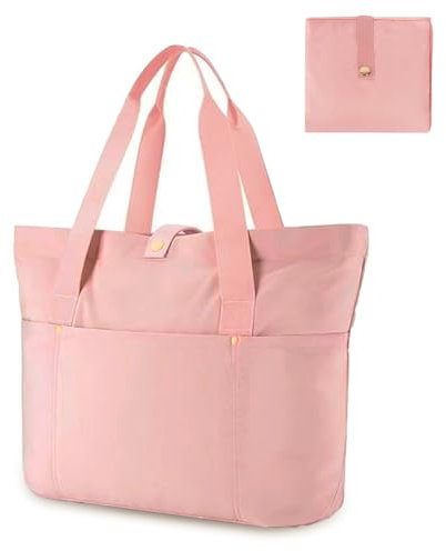 Aucuu Tote Bag Damen, Große Shopper Handtasche, Shopper Tasche Handtasche, Faltbare Umhängetasche mit Reißverschluss und Taschen, Schultertasche, Reisetasche Wasserdicht, Strandtasche