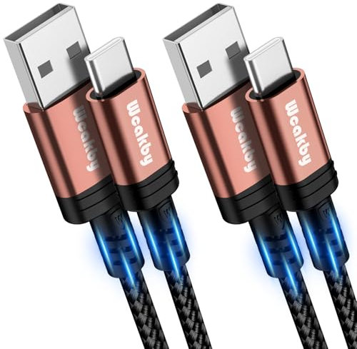 USB AUF USB C Schnellladekabel 3.1A [2Stück 3m] | Samsung Ladekabel für iPhone 16/15 Pro Max, Samsung Galaxy S24/S23/S22, Note, A71/A55/A52, Pixel, LG, Moto & mehr