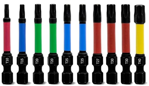 HAFRILY 50mm 1/4 Sechskantschaft Torx Bit Set S2-Stahl Bit Set Torx mit Schraubenschlüssel Det Starkem Magnetische für Schlagschrauber Pozidriv Schrauber (T10-T40)