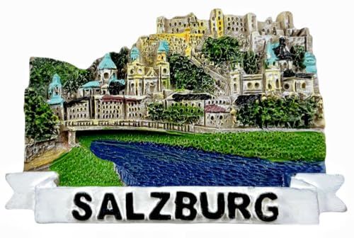 Kühlschrankmagnet, Salzburg, Österreich, Reise-Souvenir, 3D-Kühlschrank, Dekoration, handbemalt, Basteln, Andenken, Sammlung