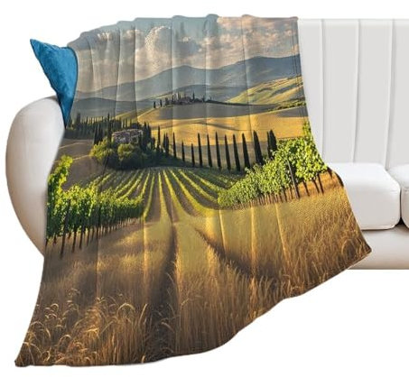 Italienische toskanische Decke, superweiche Flanell-Überwurfdecke, warme dekorative Plüschdecke für Couch, Sofa oder Bett, Herbstdekoration, Geschenk, super gemütlich und bequem für alle Jahreszeiten,
