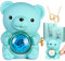 Aloskart Orso Rosa eterna con Collana a Forma di Cuore, Orsetto di Rose Stabilizzate,Regalo Dia Madre,Regalo di Natale,per Fidanzata Mamma Ragazza(Verde)