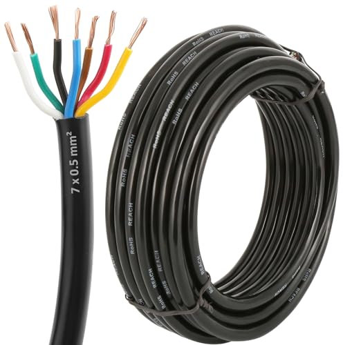 ETUKER Electrique Câble 20AWG 7×0.5mm² 10M Extension Câble 7Conducteurs Automobile 7pôles Câble