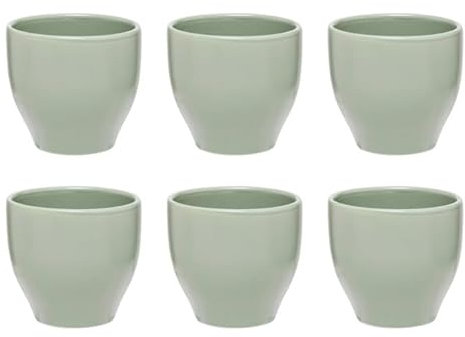 Paris Prix Secret de Gourmet - Lot de 6 Tasses à Café en Céramique Maé 11cl Vert Olive