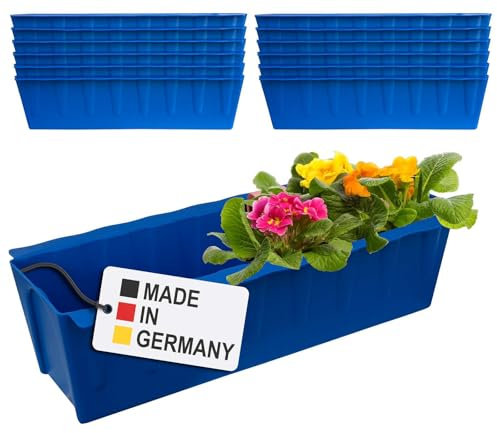 Hossi's Wholesale 12 Euro-Paletten Blumenkästen-Einsätze | 37,3cm Blau | Pflanzkasten für Europalette Palette | Balkonkasten | Blumentopf | aus stabilen Kunststoff | Made in Germany