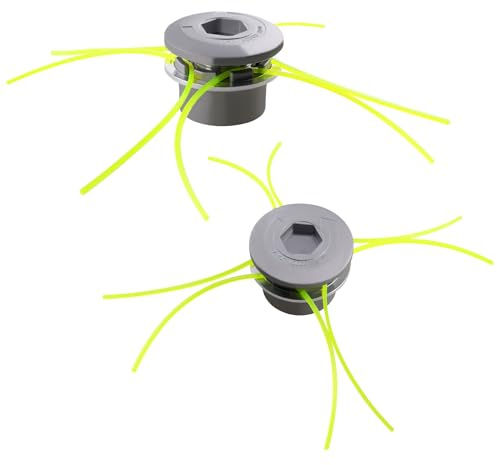 SUKITMISO 2 Stück Fadenkopf Motorsense, Universal Aluminium Rasentrimmerkopf, Fadenkopf Rasentrimmer Kopf, Fadenspule Nylonfaden, für Benzin Motorsense Rasentrimmer