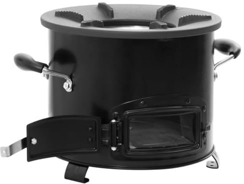 Haus & Garten, Kamine, Camping, Holzofen, schwarz, 36 x 26 x 22,5 cm, Metall