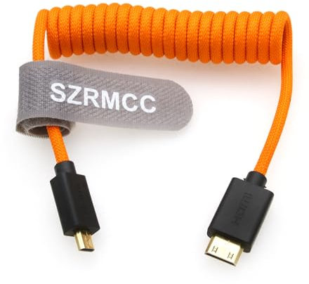 SZRMCC 8K 2.1 Micro HDMI a HDMI Cable trenzado enrollado de alta velocidad para Go-Pro Hero 3/4 Canon EOS M5 Sony A6000 A7III RX10 Nikon B500 Z6 Raspberry Pi 4 Atomos Ninja 2 Monitor