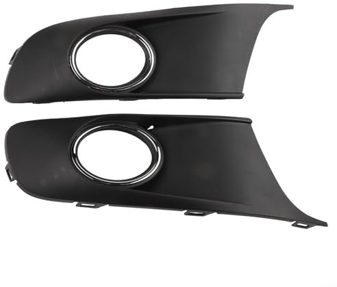 GLFLOW Cubierta de rejilla de luz antiniebla para parachoques delantero, compatible con Touran 2011-2015, piezas de repuesto de plástico negro, 1 par