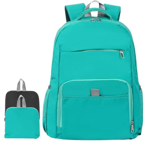 Faltbarer Rucksack, 30L Wasserdicht Faltbarer Backpack für Wanderungen | Verstaubarer Rucksäcke Packbare, Ultraleicht Rucksack Mit Nassfach Für Damen Herren