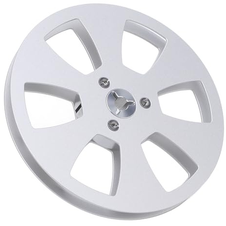 Cryfokt Öffnen Sie die Reel Sound Tape Leere Rolle, Leichte Aluminiumlegierung Anti -Biegemittel 1/4 5in Leeres Klebeband -Reel Austausch für Nagra Rollen Zum Recorder (SILVER)