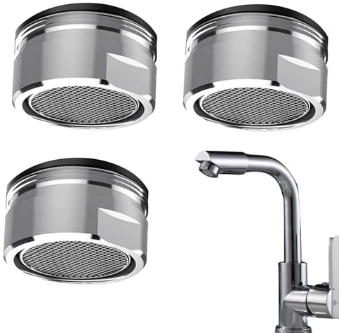3Pack Water-Saving Faucet Aerators with 20mm Male Thread for Kitchen and Bathroom Sinks - Efficient Flow Control and Universal Fit