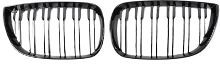 Auto Kühlergrill Frontstoßstange Nierengrill Für 1er E81 E82 E88 E87 2004-2011 Doppellamellengrillabdeckung Außenteil Stoßfänger Grill Ersatz(Dual Gloss Black)