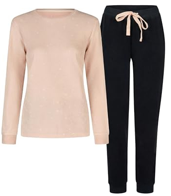 By Louise Damen Frottee Pyjama Schlafanzug Nachtwäsche lang Rosa