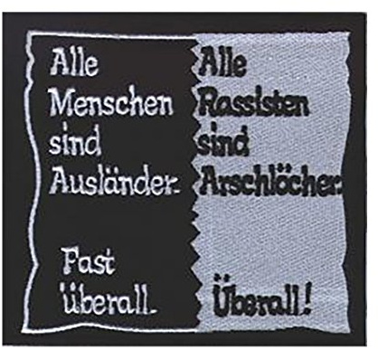 Alle Menschen - Aufnäher, Farbe: Schwarz/Weiß