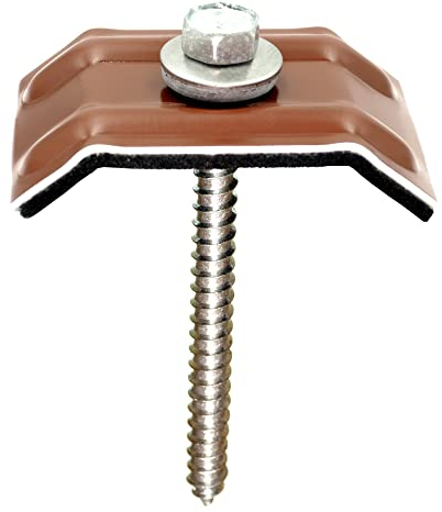 200 Stück Kalotten 33/48 48 Rotbraun RAL 8012 für Trapezblech Siegmetall S35/207 M35.1/207 TP18 Wellblech Lichtplatten + Fassadenschrauben 6,5x75 mm Edelstahl VA A2 mit Spitze Dichtscheibe E16