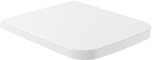 Villeroy & Boch Finion WC-Sitz, Toilettendeckel mit Absenkautomatik, abnehmbarer Toilettensitz aus bruchsicherem Duroplast, Klodeckel Original Ersatzteil, rechteckig, Weiß Alpin, glänzend