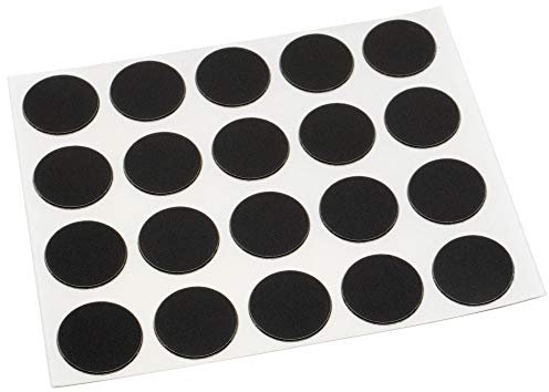 Adsamm® / 20 x Abdeckkappen / Schwarz / Ø 13 mm / rund / 0,45 mm dünne selbstklebende Möbelpflaster