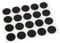 Adsamm® / 20 x Abdeckkappen / Schwarz / Ø 13 mm / rund / 0,45 mm dünne selbstklebende Möbelpflaster