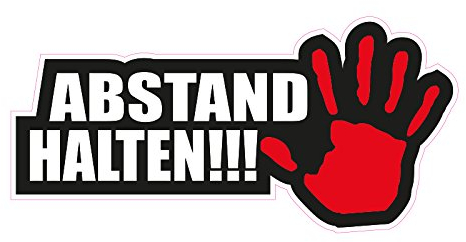 1 x Aufkleber Stopp Abstand Halten Auffahren Sticker Autoaufkleber Decal OEM JDM