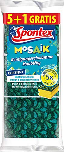 Spontex Esponja de limpieza con tecnología antipelusas y práctico mango, color no seleccionable, 6 unidades