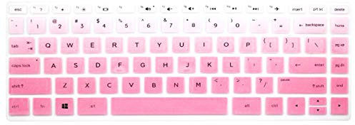 Silicone HP 14 inch Keyboard Cover Soft Skin for 2018 HP Pavilion 14 Notebook, HP 14-BF050WM Laptop, 14 inch HP 14-BK061ST 14-BK091ST Laptop, HP 14M-BA 14-BW Series (Pink Ombre)