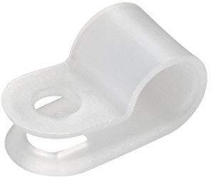 sourcing map Nylon 20pcs Serre-câble R-type attache organisateur gestion fil électrique Attache Grillage Rigide Fixation 6,4mm