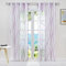 ESLIR Gardinen mit Ösen Vorhänge Gardinenschals Transparent Schlaufenschal Wellen Muster Voile Violett BxH 140x225cm 1 Stück