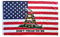 3x5 Don't Tread On Me amerikanische Flagge mit doppelt genähten Kanten, 100 % Polyester-Stoff und zwei Messing-Ösen, Patriotische Flagge, 3x5 amerikanische Dont Tread On Me Gadsden-Flagge