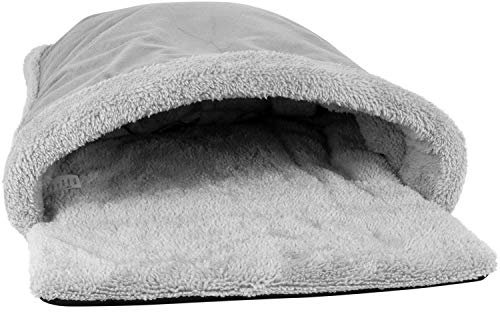 proudpet Cat Pouch Bed Cosy Grey Fleece Pet Igloo Hideaway