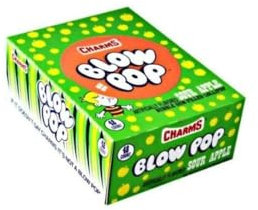 Straight Drive Charms Blow Pops Lutscher mit Kaugummifüllung in verschiedenen Geschmacksrichtungen, 48 Stück