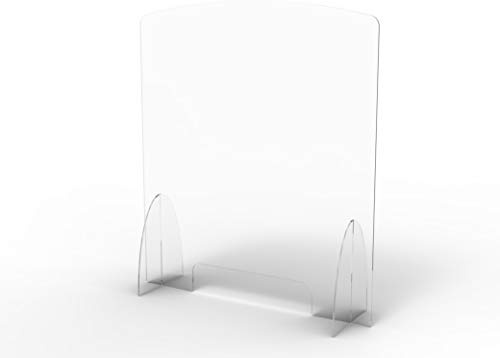 Schutzwand aus Plexiglas 5 mm Geldtrenner für die Sicherheit und den Schutz von Büros, Lebensmittelgeschäften, Tabak und Büromaterial (75x65) cm)