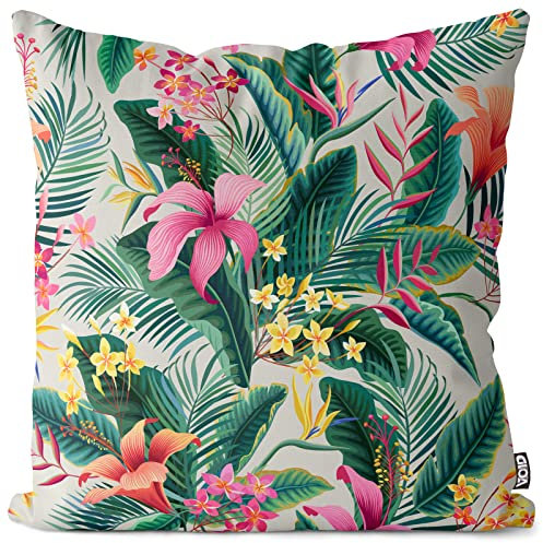 VOID Tropen Dschungel Blumen Kissenbezug Kissenhülle Sofakissen Kissen Deko Ostern Outdoor-Kissen Dekokissen, Kissen Größe:60 x 60 cm